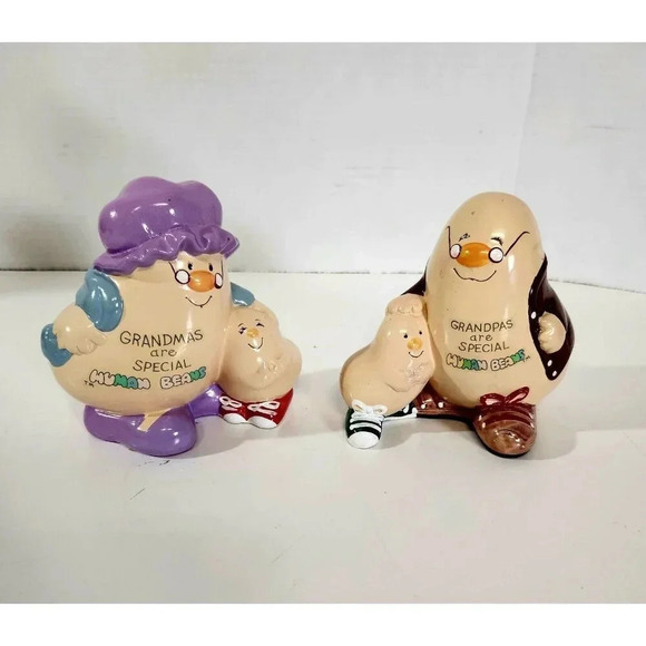 Vintage Enesco Grandparents Are Special Human Beans- Bean Figures Set of… - Picture 1 of 8